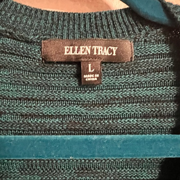 Ellen Tracy blue textured sweater size L - Picture 3 of 3